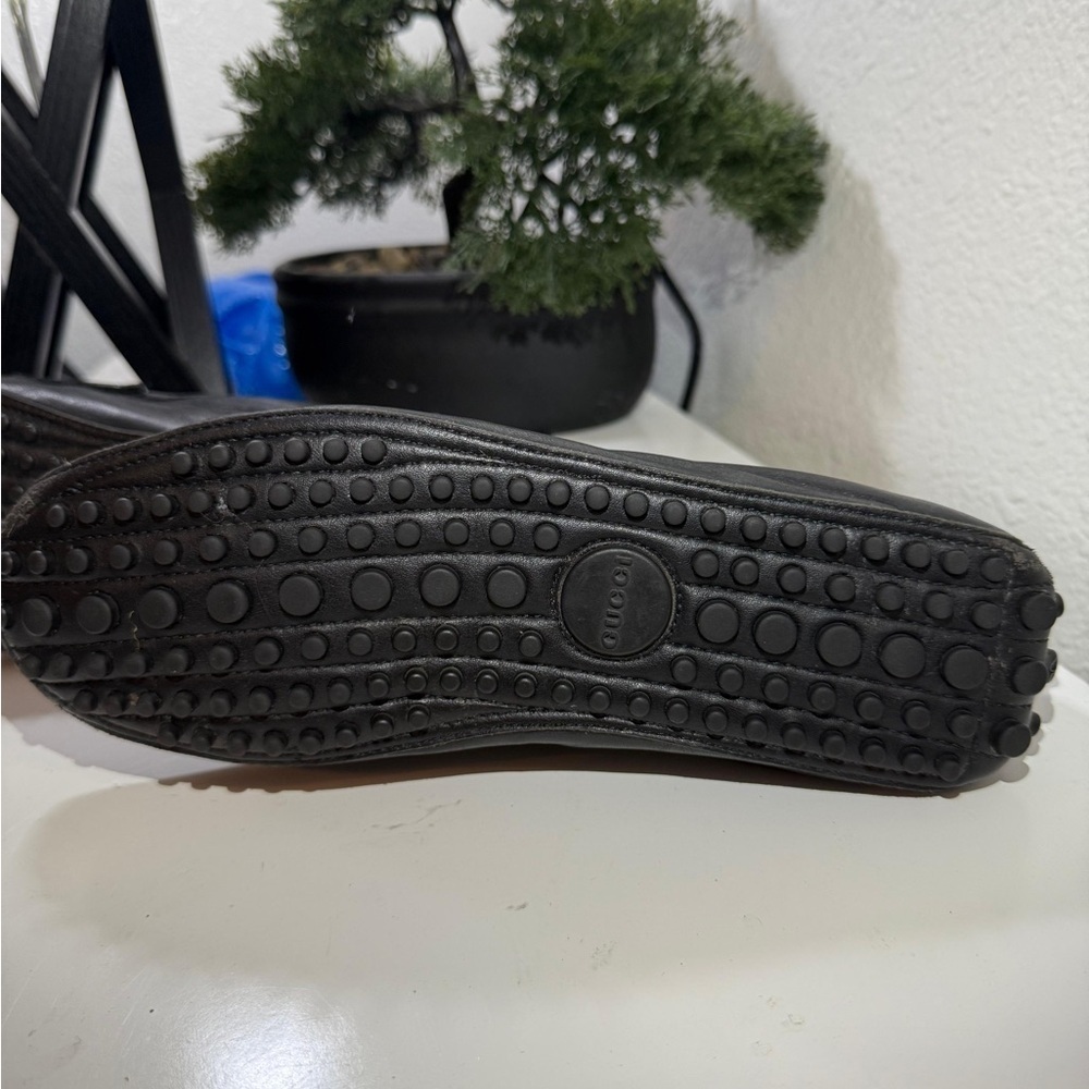 Gucci Black Moccasins women size 5 with Red and Green Accents - Picture 3 of 6